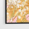 Obraz w ramie 100x70 - : Elegancja w Złocie - złote, liście - rama czarna