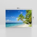 Obraz na płótnie 120x80 - Rajskie Malediwy: Plaża pod palmami - Malediwy, plaża