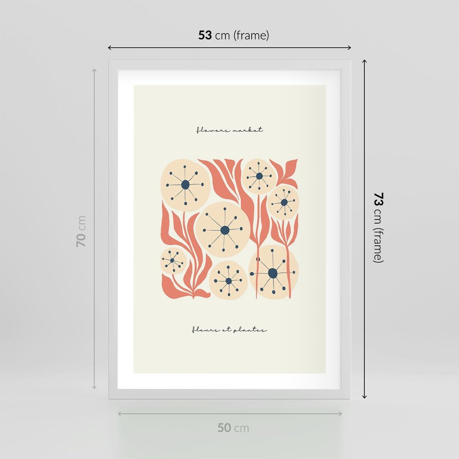 Plakat w ramie 50x70 - Dmuchawce w Abstrakcji - dmuchawce, abstrakcja - rama biała