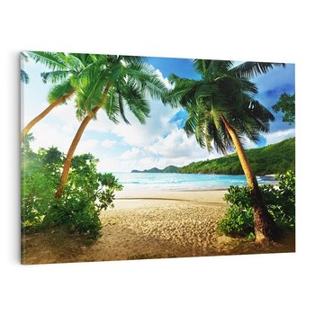 Obraz na płótnie 100x70 - Rajskie Seszele - plaża i palmy - Seszele, plaża