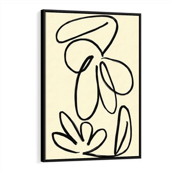 Obraz w ramie 50x70 - Złamane Granice - abstrakcyjna sztuka, przypominająca kwiat - rama czarna