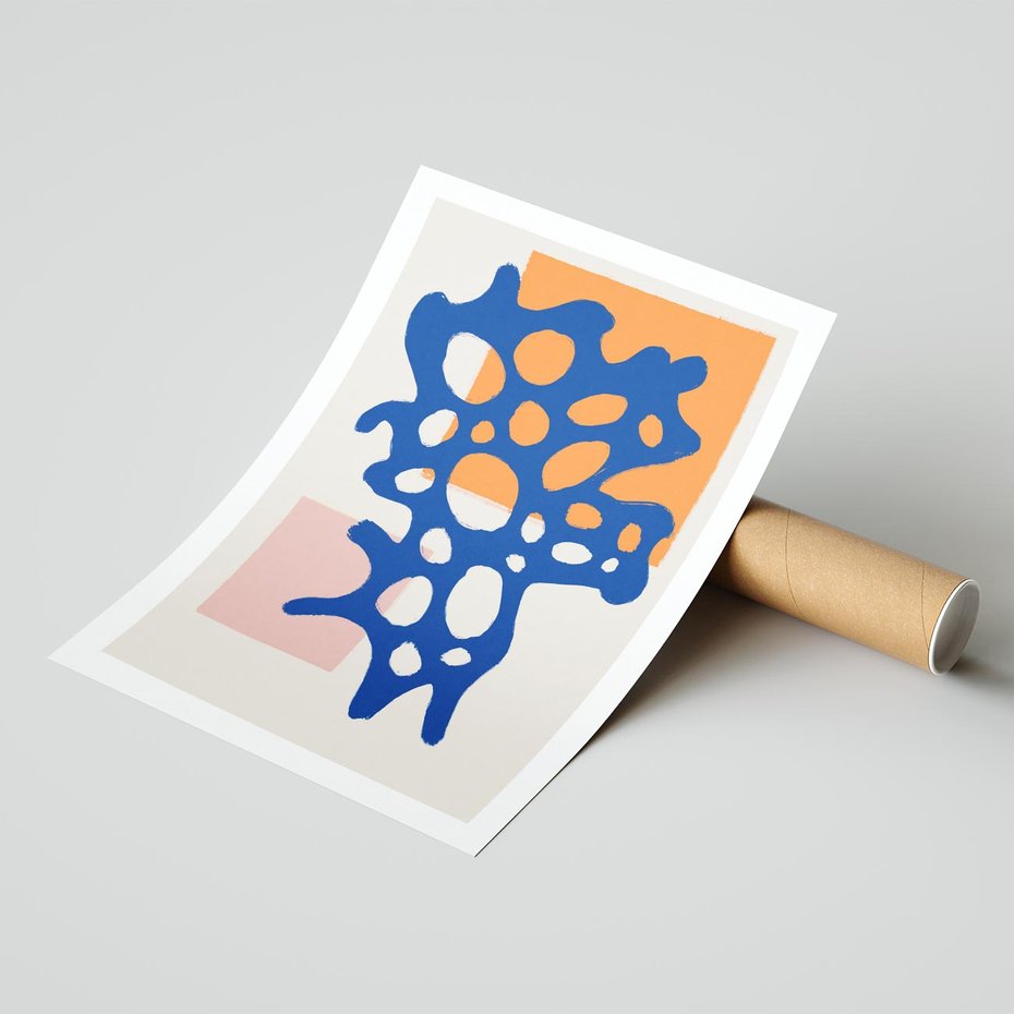 Plakat bez ramy 50x70 - Delikatne Plamiste Refleksje - abstrakcja, nowoczesny plakat