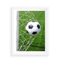 Plakat w ramie 50x70 - Namiętność Piłki i Gola - piłka nożna, gol - rama biała