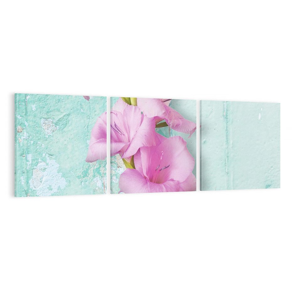 Obraz na płótnie 120x40 - Piękno w delikatności - kwiaty, różowe