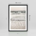 Plakat w ramie 50x70 - Szarość Morza - morze, fale - rama czarna