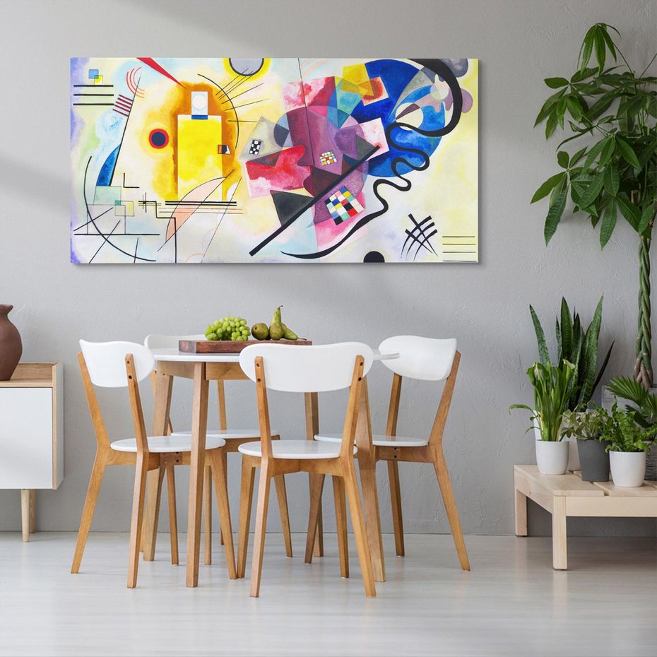 Obraz na płótnie 100x50 - "Żółty-Czerwony-Niebieski" Wassily Kandinsky - Reprodukcja - reprodukcja, obraz na płótnie