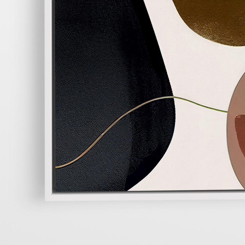 Obraz w ramie 50x50 - Wibracje uczuć i emocji - nieregularne plamy, czarny - rama biała