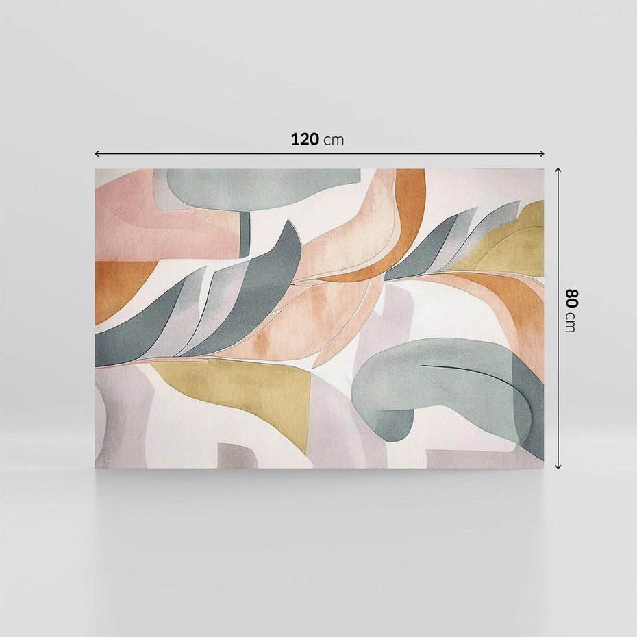 Obraz na płótnie 120x80 - Beżowe Akwarele - pastelowe akwarele, kształty