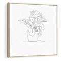 Obraz w ramie 80x80 - Rozkwitające Formy - szkic, minimalizm - rama drewno