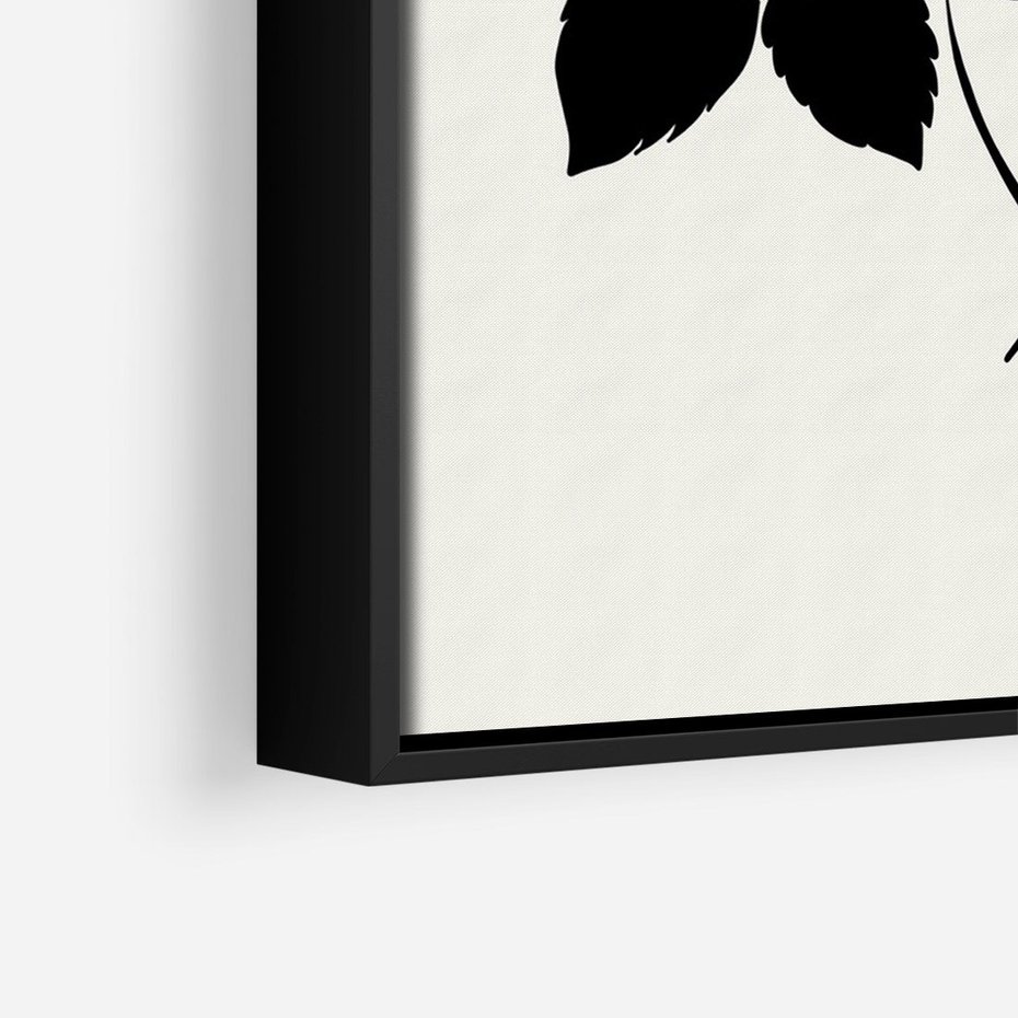 Obraz w ramie 50x70 - Poezja kwiecistej kreski - kwiaty, minimalistyczne - rama czarna