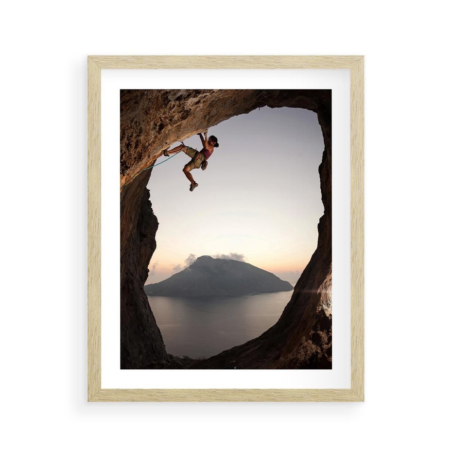 Plakat w ramie 40x50 - Wspinaczka na Wysokie Góry - wspinaczka, góry - rama drewno