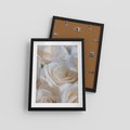 Plakat w ramie 30x40 - Białe róże piękności - białe, róże - rama czarna