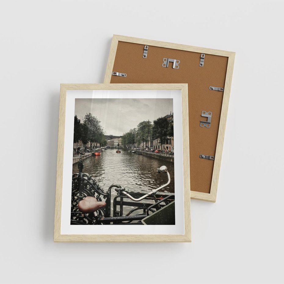 Plakat w ramie 40x50 - Miasto na Wodzie - holenderskie kanały, amsterdam - rama drewno