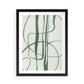 Plakat w ramie 50x70 - Zielony Spokój - zielona abstrakcja, spokojny plakat - rama czarna