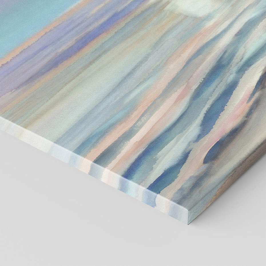 Obraz na płótnie 30x30 - Witraże roziskrzonych myśli - akwarela, zamglony wschód słońca