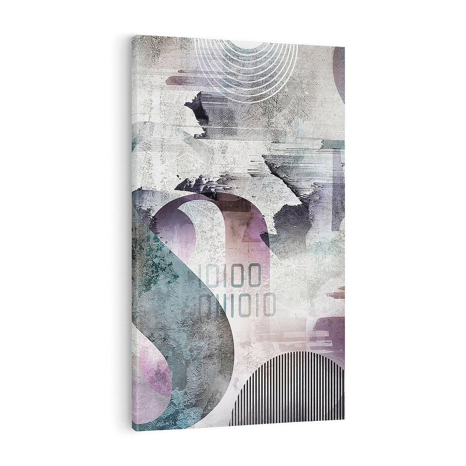 Obraz na płótnie 70x100 - Nocne opowieści w barwach - typografia, abstrakcja