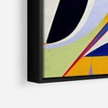 Obraz w ramie 100x70 - Kolorowe Przesunięcia Kształtów - abstrakcyjny obraz olejny, żywe kolory - rama czarna