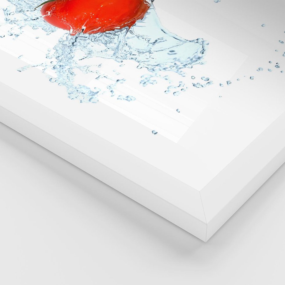 Plakat w ramie 30x40 - Apetyczna KuchniaNowoczesna Ekspresja - pomidor, jedzenie - rama biała