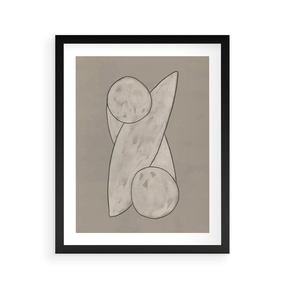 Plakat w ramie 40x50 - Zaklęte Anomalie - nowoczesna geometryczna sztuka, loftowe wnętrze - rama czarna