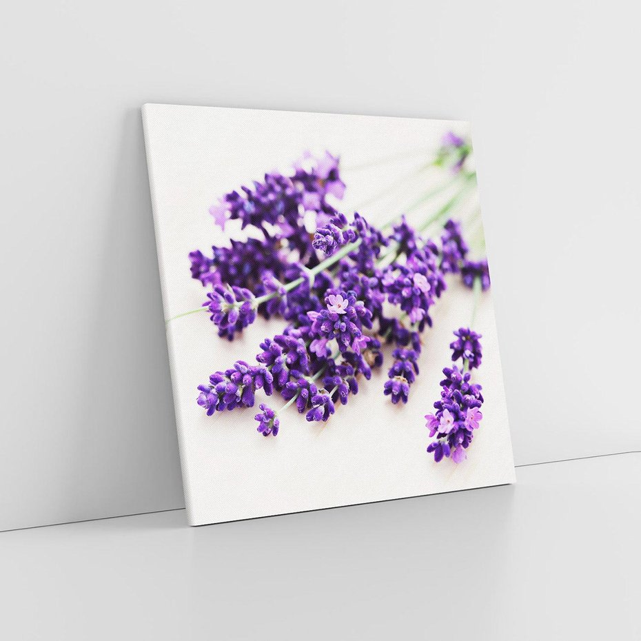 Obraz na płótnie 40x40 - Urok lawendowych kwiatów - lawenda, kwiaty