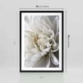 Plakat w ramie 50x70 - Białe Kwiaty Delikatności - białe, kwiaty - rama czarna