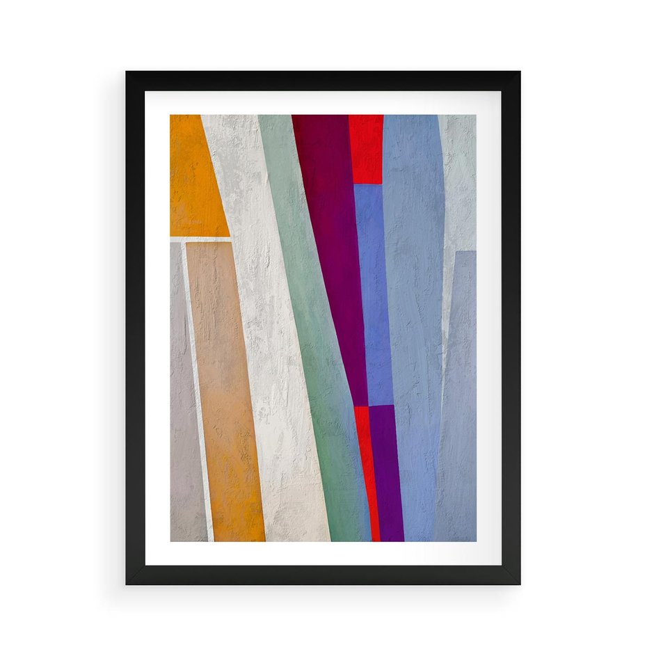 Plakat w ramie 50x70 - Księga Ukrytych Odbić - abstrakcyjne dziwne kształty, olejny obraz - rama czarna