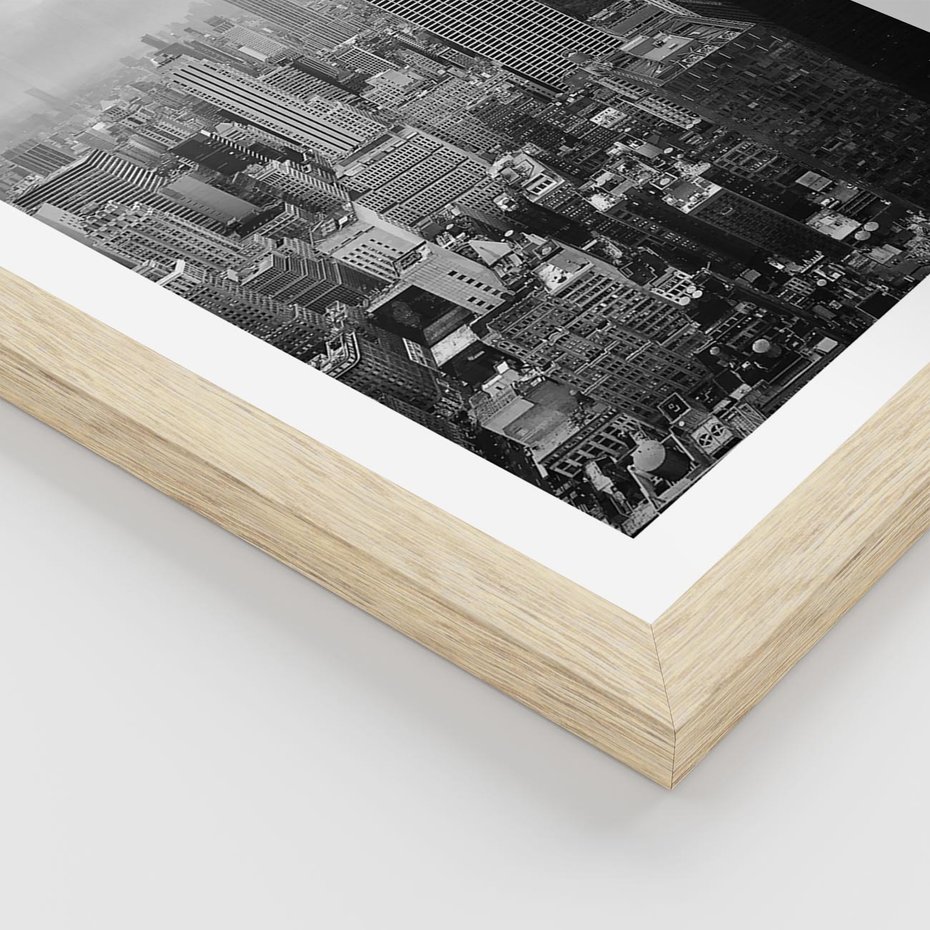 Plakat w ramie 40x50 - Majestatyczne Wysokości - Nowy Jork, wieżowce - rama drewno