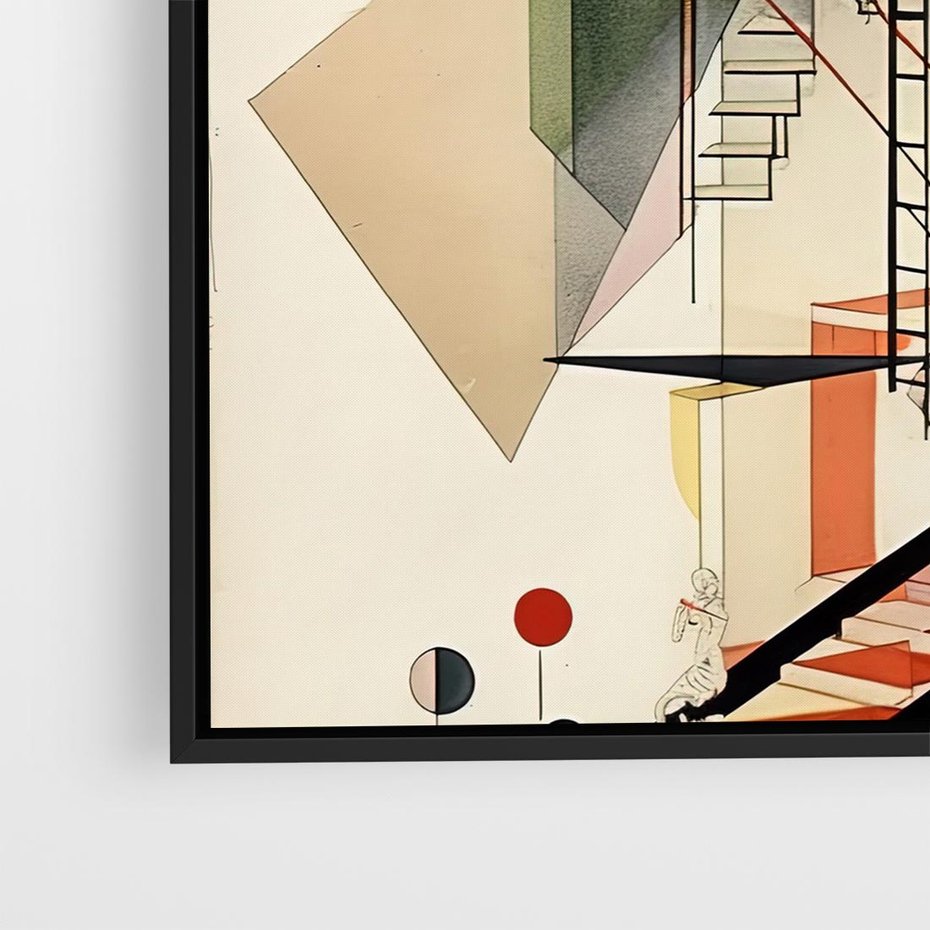 Obraz w ramie 50x50 - Kolorowe Wnętrza Inspiracji - abstrakcyjny obraz, jak kandinsky - rama czarna