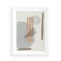 Plakat w ramie 50x70 - Nowoczesna Abstrakcja: Delikatne Beże - abstrakcja, nowoczesna sztuka - rama biała