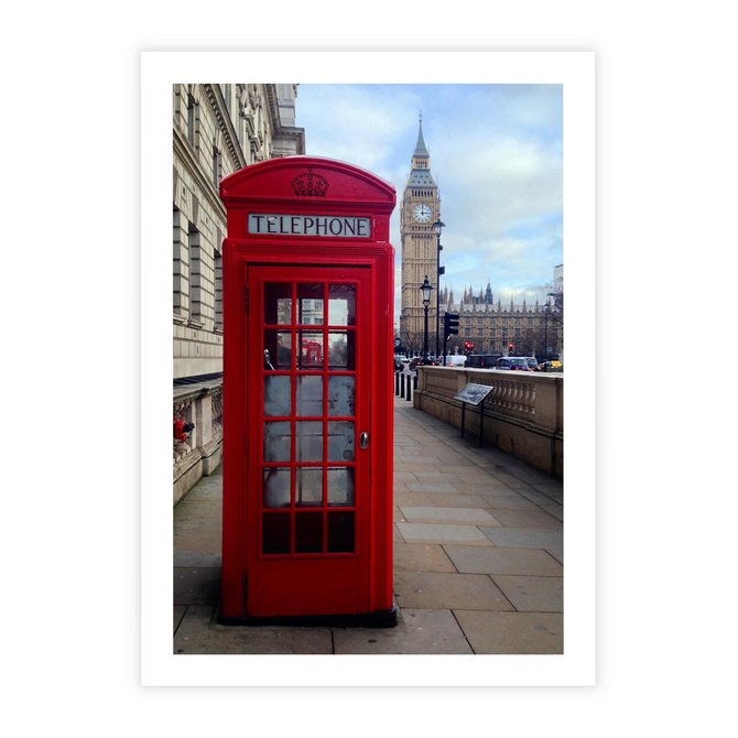 Plakat bez ramy 21x30 - Londyńska budka telefoniczna - budka, telefoniczna