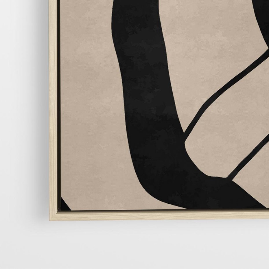 Obraz w ramie 80x80 - Obce Wariacje - abstrakcyjne linie, mroczny plakat - rama drewno