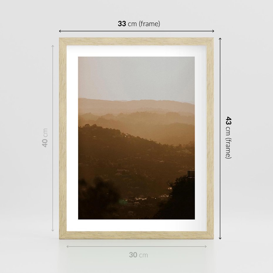 Plakat w ramie 30x40 - Odejście Słońca - pejzaż, zachód - rama drewno