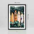 Plakat w ramie 50x70 - Surfowanie w Harmonii z Naturą - deski surfingowe, oparte o rośliny - rama czarna