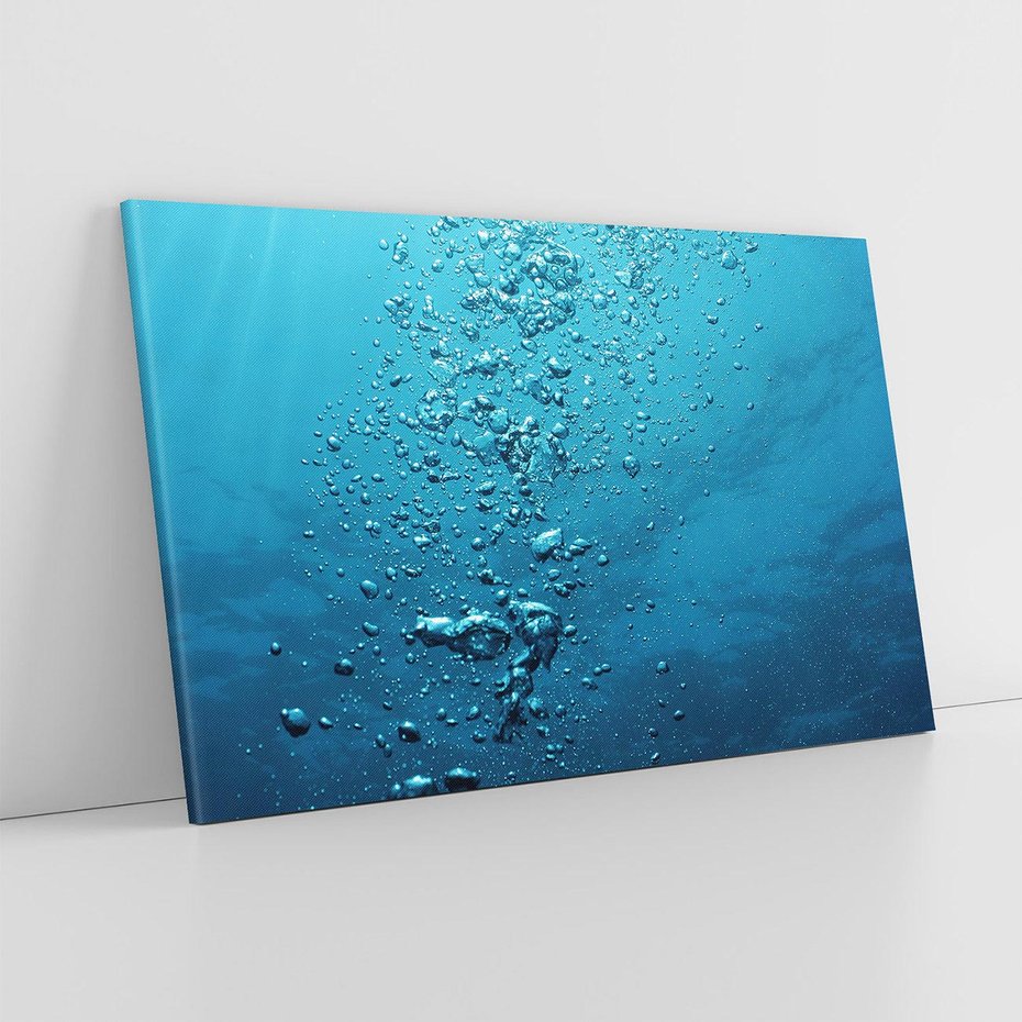 Obraz na płótnie 100x70 - Gra Bąbelków - woda, bąbelki