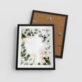 Plakat w ramie 40x50 - Róże i Zielone Liście - kompozycja kwiatowa, róże - rama czarna