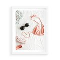 Plakat w ramie 50x70 - Letnia Elegancja na Plaży - kompozycja, elementy stroju na plażę - rama biała