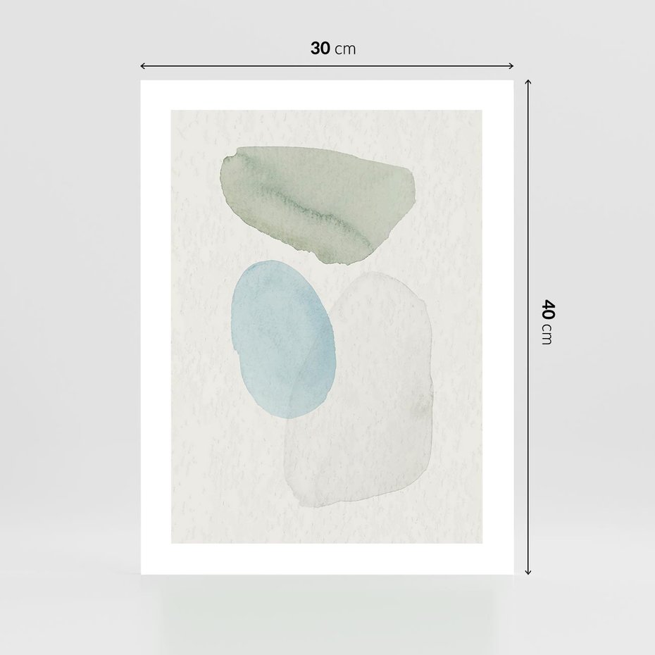 Plakat bez ramy 30x40 - Akwarelowa Symfonia Natury - abstrakcyjne delikatne plamy, akwarelowe