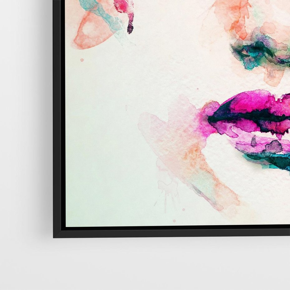 Obraz w ramie 50x50 - Kobieta Abstrakcja Twarz - kobieta, abstrakcja - rama czarna