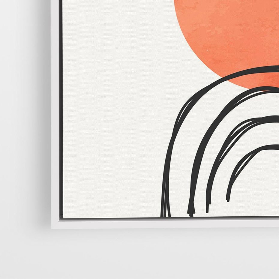 Obraz w ramie 50x50 - Lustrzane Widzenie - koło, boho styl - rama biała