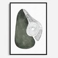 Obraz w ramie 50x70 - Owocowe Boho Inspiracje - minimalistyczny plakat, gruszka - rama czarna