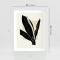 Plakat w ramie 40x50 - Harmonia liści - minimalistyczny obraz, szkic - rama biała