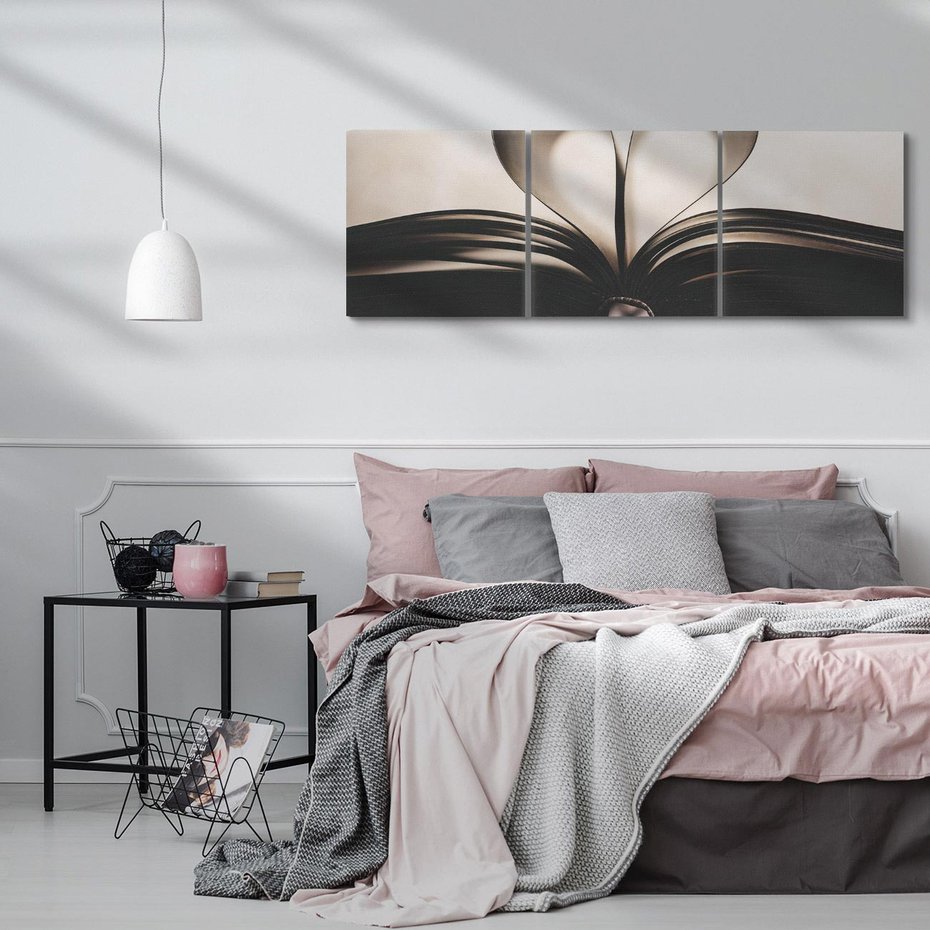 Obraz na płótnie 150x50 - Książka - Serce Retro - ksizka, serce