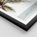 Plakat w ramie 30x40 - Wakacyjne Marzenie - palma nad morzem,  - rama czarna