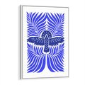 Obraz w ramie 80x120 - Etniczne Rekwizyty - etniczne roślinne wzory, granat - rama biała