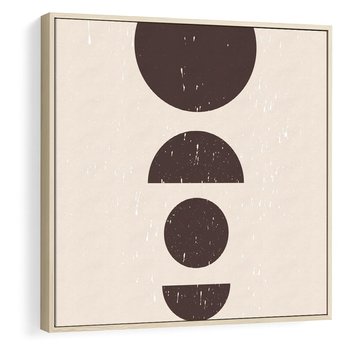 Obraz w ramie 50x50 - Migocące Granice - mid century styl, nowoczesna grafika - rama drewno