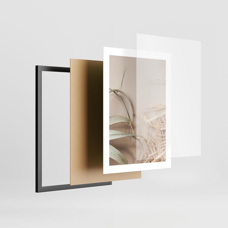 Plakat w ramie 30x40 - Boho urok suchych liści - suche, liście - rama czarna