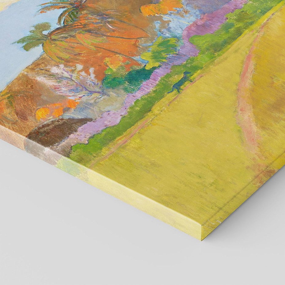 Obraz na płótnie 120x80 - Krajobraz Tahiti 1891, Paul Gauguin - Reprodukcja - reprodukcja, obraz na płótnie