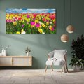 Obraz na płótnie 120x60 - tulipany na łące - kwiaty, tulipany