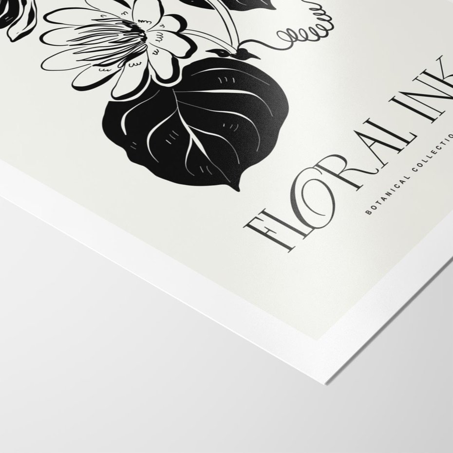 Plakat bez ramy 40x50 - Odbicie kwiatowych chwil - kwiaty, typografia