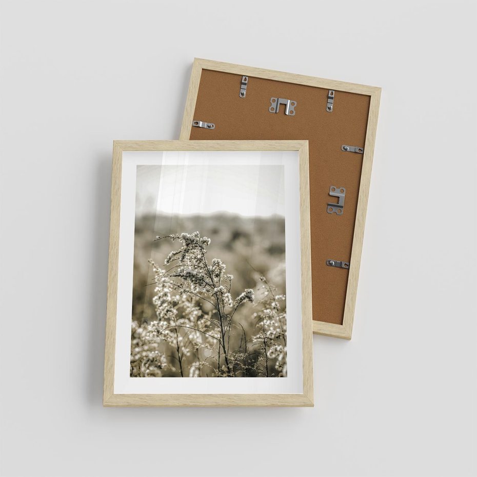 Plakat w ramie 30x40 - Pampas i Bocho - suche trawy, bocho - rama drewno